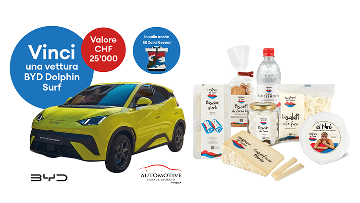 sett38 Partecipa al grande concorso dei Nostrani del Ticino autovettura elettrica BYD Dolphin Surf