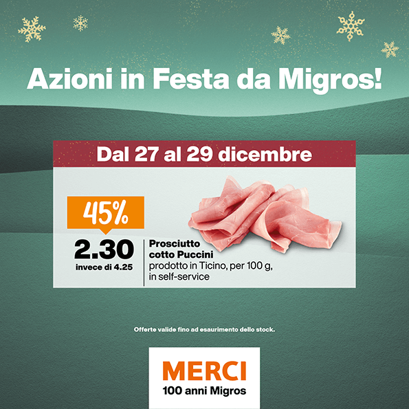 12 landing Dal 27 al 29 dicembre Prosciutto cotto Puccini