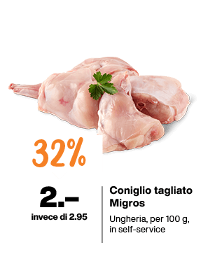 migros ticino azioni 2026 sett 14 Coniglio tagliato Migros