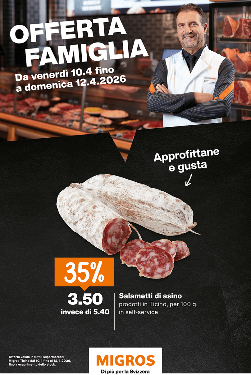 migros ticino offerte famiglia 26 sett 15 Salametti di asino