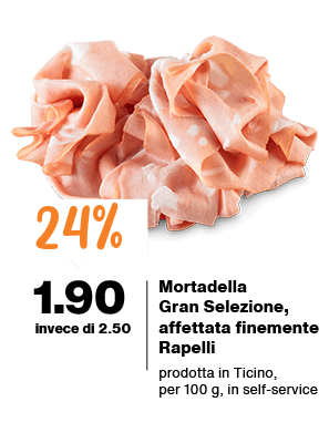 migros ticino azioni 2026 sett 39 Mortadella Gran Selezione affettata finemente Rapelli